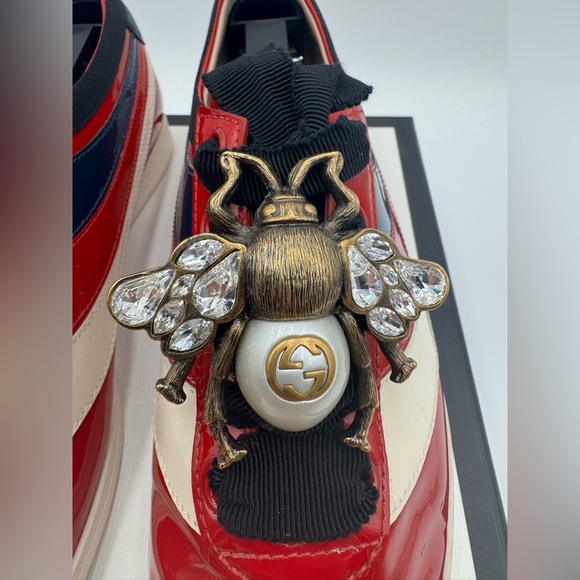 Gucci Falacer Patent Leather Sneakers in Red Size 35 - Picture 4 of 13